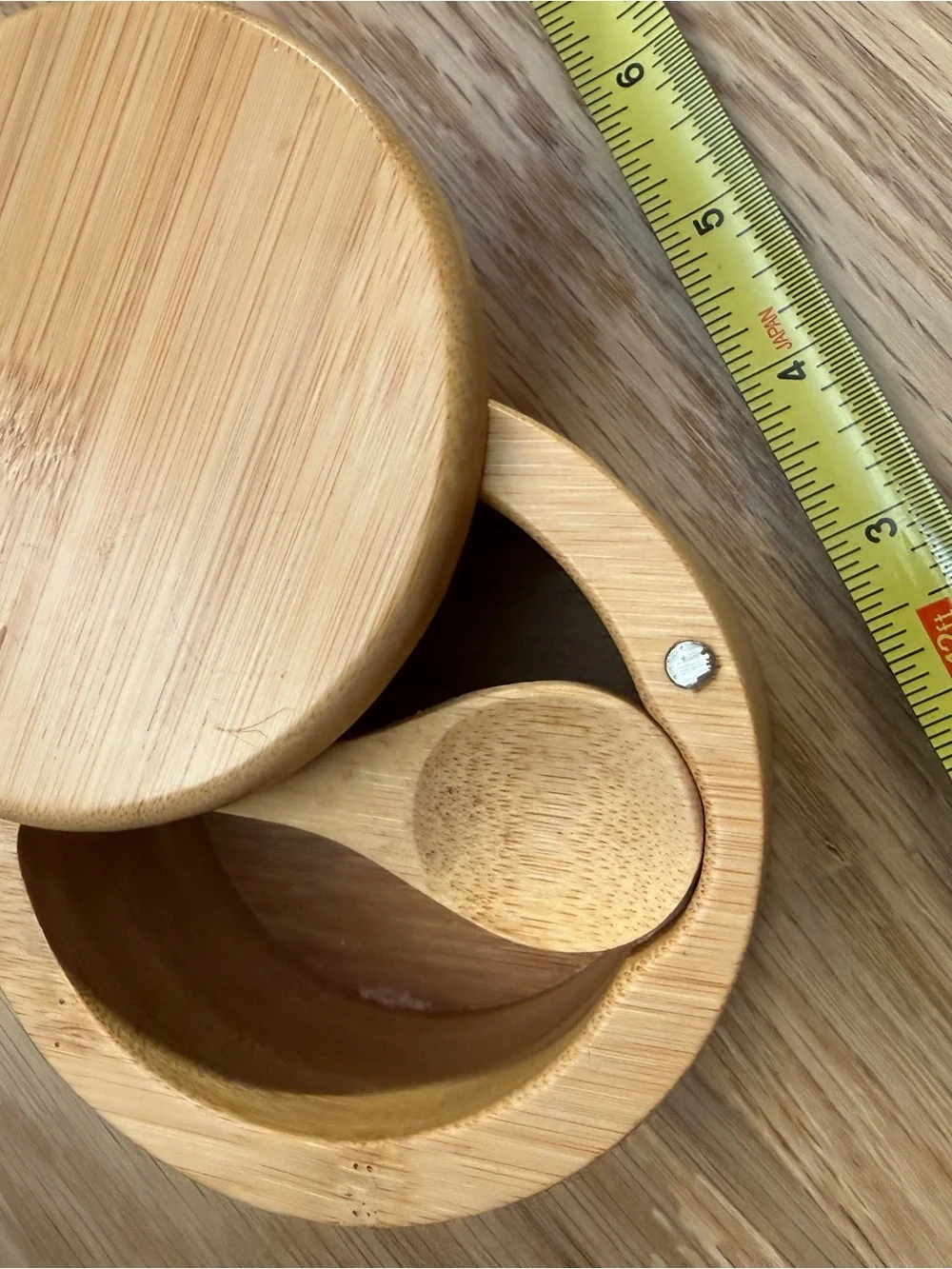 Natural Bamboo Storage Jar with Lid - Light Wood Color